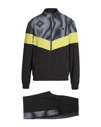 Ea7 Man Tracksuit Grey Size Xl Polyester, Elastane In Multi
