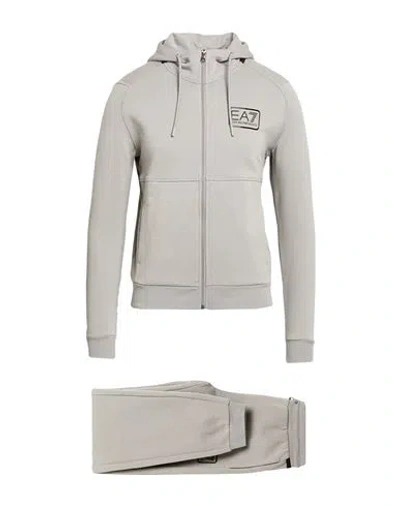 Ea7 Man Tracksuit Grey Size Xxs Cotton, Polyester, Elastane