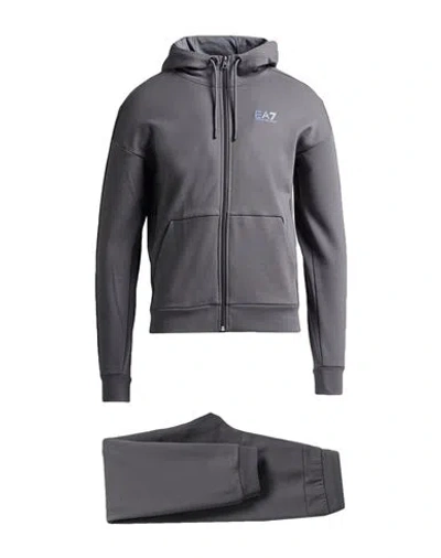 Ea7 Man Tracksuit Lead Size Xs Cotton, Polyester In Grey