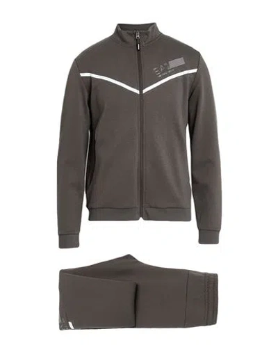 Ea7 Man Tracksuit Lead Size 3xl Polyester, Cotton, Elastane In Grey