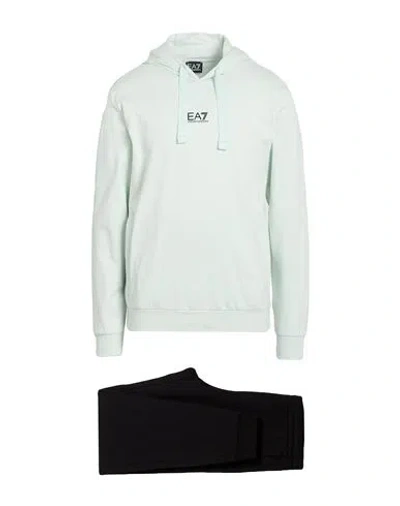 Ea7 Man Tracksuit Light Green Size Xxl Cotton In Gray