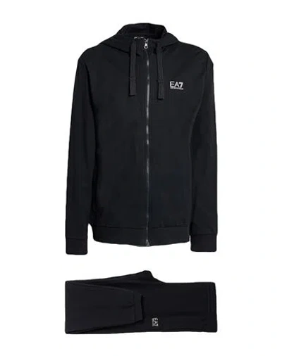 Ea7 Man Tracksuit Midnight Blue Size 3xl Cotton, Elastane