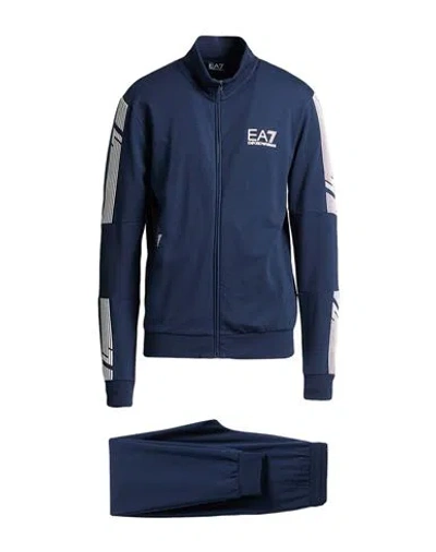 Ea7 Man Tracksuit Midnight Blue Size 3xl Cotton, Polyester, Elastane