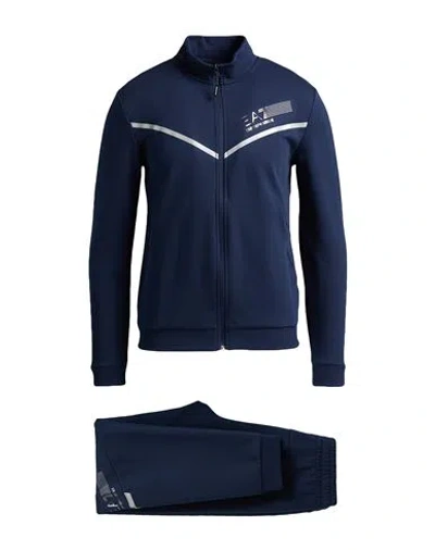 Ea7 Man Tracksuit Midnight Blue Size 3xl Polyester, Cotton, Elastane In Blue