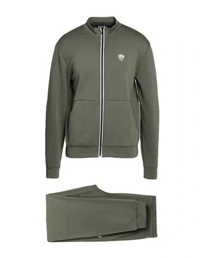 Ea7 Man Tracksuit Military Green Size 3xl Polyester, Viscose, Elastane