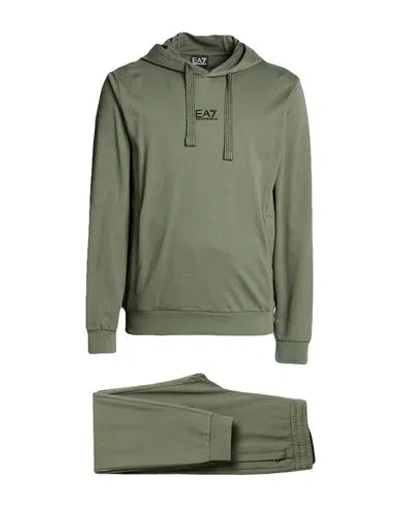 Ea7 Man Tracksuit Military Green Size M Cotton