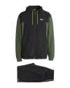 Ea7 Man Tracksuit Military Green Size Xxl Polyester, Elastane In Black