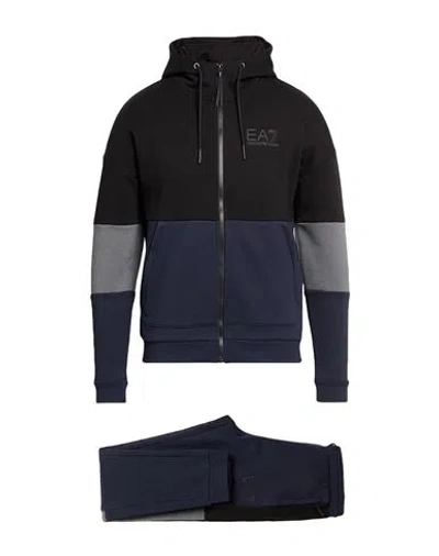 Ea7 Man Tracksuit Navy Size Xxs Cotton, Polyester, Elastane