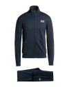 Ea7 Man Tracksuit Navy Size Xxl Cotton, Elastane In Blue
