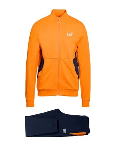 Ea7 Man Tracksuit Orange Size 3xl Cotton In Multi