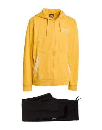 Ea7 Man Tracksuit Orange Size Xxl Cotton, Polyester, Elastane In Yellow