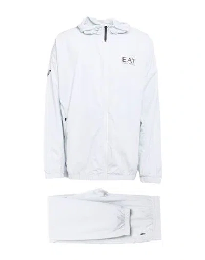 Ea7 Man Tracksuit Sky Blue Size 3xl Polyester In White