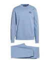 Ea7 Man Tracksuit Sky Blue Size Xxl Cotton, Polyester, Elastane In Blue