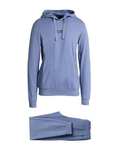 Ea7 Man Tracksuit Slate Blue Size Xl Cotton