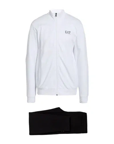 Ea7 Man Tracksuit White Size Xxl Cotton