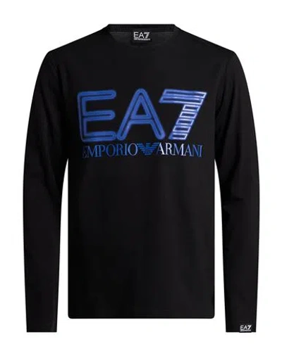 Ea7 Man T-shirt Black Size 3xl Cotton, Elastane