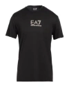 Ea7 Man T-shirt Black Size M Viscose, Polyamide, Elastane In Black