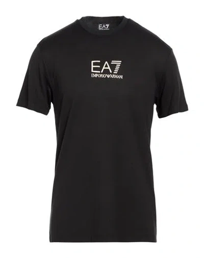 Ea7 Man T-shirt Black Size M Viscose, Polyamide, Elastane