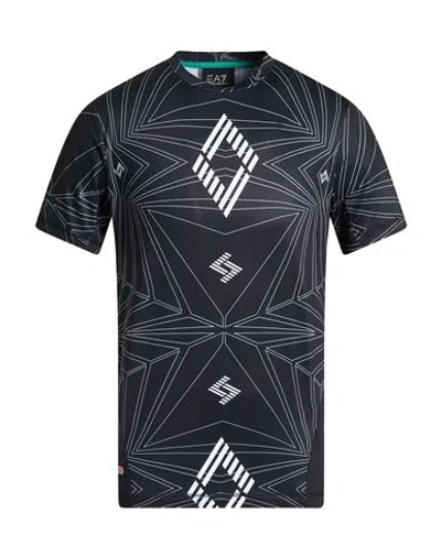 Ea7 Man T-shirt Black Size Xs Recycled Polyester, Elastane