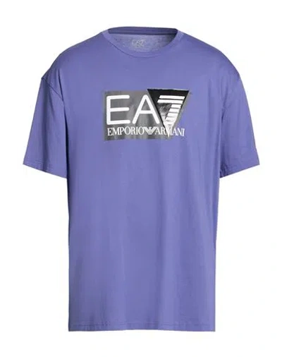 Ea7 Man T-shirt Blue Size Xl Cotton