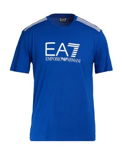 Ea7 Man T-shirt Blue Size Xl Cotton