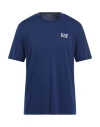 Ea7 Man T-shirt Blue Size Xl Viscose, Polyamide, Elastane