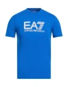 Ea7 Logo Printed Round Collar T-shirt In Blue