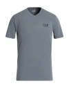 Ea7 Man T-shirt Charcoal Size 3xl Cotton, Elastane In Gray