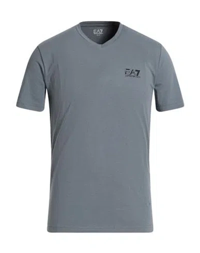 Ea7 Man T-shirt Charcoal Size 3xl Cotton, Elastane In Gray