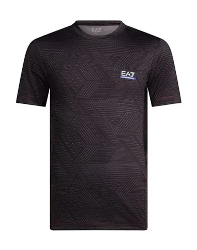 Ea7 Man T-shirt Charcoal Size 3xl Polyester, Elastane In Gray