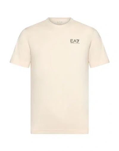 Ea7 Man T-shirt Cream Size 3xl Cotton In Neutral