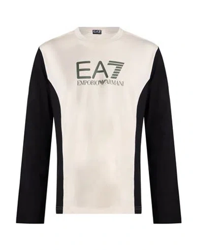 Ea7 Man T-shirt Cream Size 3xl Cotton In Neutral