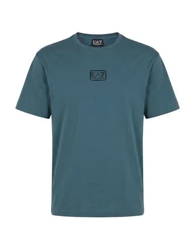 Ea7 Man T-shirt Deep Teal Size 3xl Cotton In Blue