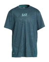 Ea7 Man T-shirt Deep Teal Size Xxl Polyester, Elastane In Green
