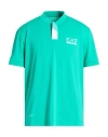 Ea7 Man T-shirt Emerald Green Size 3xl Polyester, Elastane
