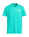 Ea7 Man T-shirt Emerald Green Size L Polyester, Elastane