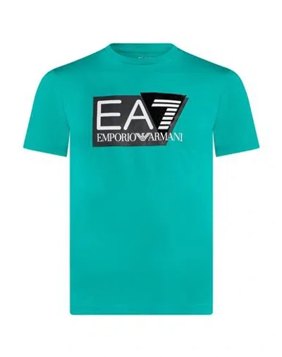 Ea7 Man T-shirt Emerald Green Size Xxl Cotton, Elastane