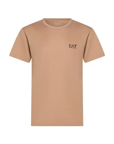 Ea7 Man T-shirt Light Brown Size 3xl Cotton In Neutral