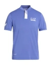 Ea7 Man T-shirt Lilac Size 3xl Polyester, Elastane In Blue