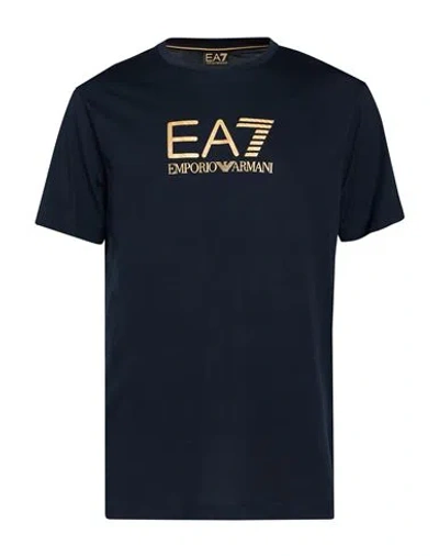 Ea7 Man T-shirt Midnight Blue Size 3xl Cotton