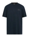 Ea7 Blue Solid Crew Neck T-shirt In Blue