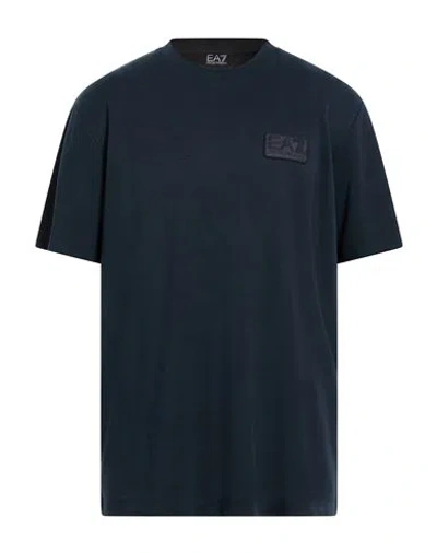 EA7 EA7 MAN T-SHIRT MIDNIGHT BLUE SIZE S LYOCELL, POLYESTER