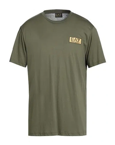 Ea7 Man T-shirt Military Green Size 3xl Cotton