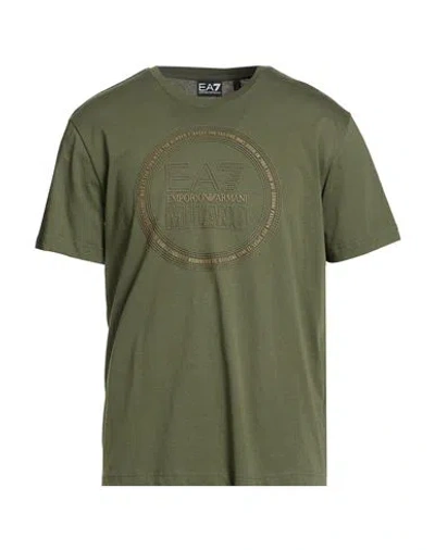 Ea7 Man T-shirt Military Green Size 3xl Cotton