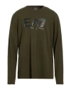 Ea7 Man T-shirt Military Green Size Xxl Cotton, Elastane