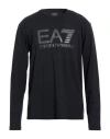 Ea7 Logo Printed Round-neck Pullover In Black