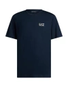 Ea7 Man T-shirt Navy Size Xxl Viscose, Polyamide, Elastane In Blue