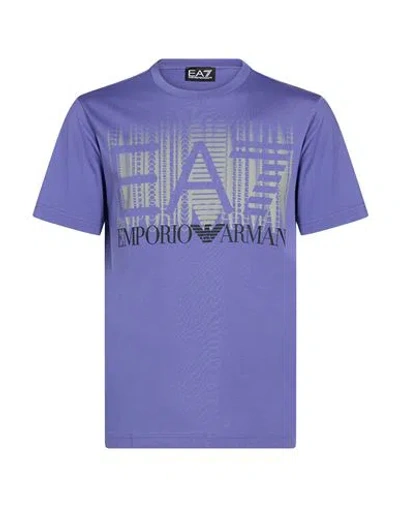 Ea7 Man T-shirt Purple Size 3xl Cotton