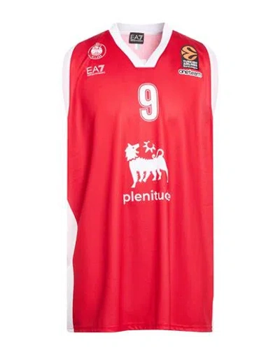 Ea7 Man T-shirt Red Size Xxl Polyester