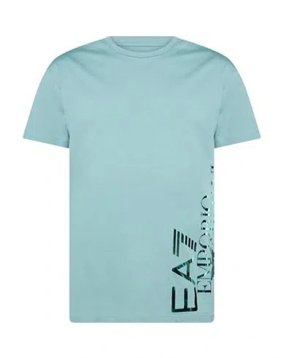 Ea7 Man T-shirt Slate Blue Size Xl Cotton